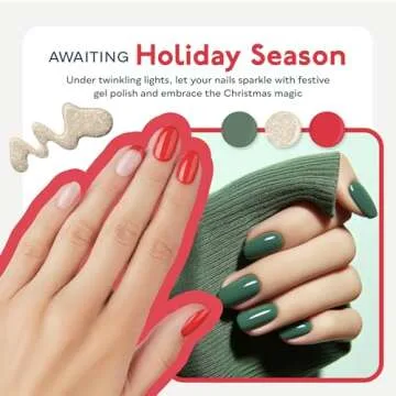 SUNUV Hema Free 16 Color Gel Nail Polish Kit with Base Top Coat,White Black Pink Nude Silver Glitters Gel Polish Set, Manicure Set Salon DIY Home Gift