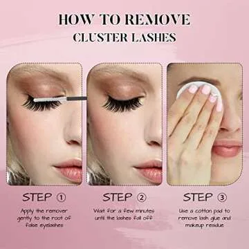 MilyBest Individual Lashes Kit Eyelash Clusters Bond and Seal Lash Glue Waterproof 10-16mm Cluster Lashes DIY Eyelash Extension Remover Lash Tweezers for False Lashes Lash Extensions Kit (Kit, M07)