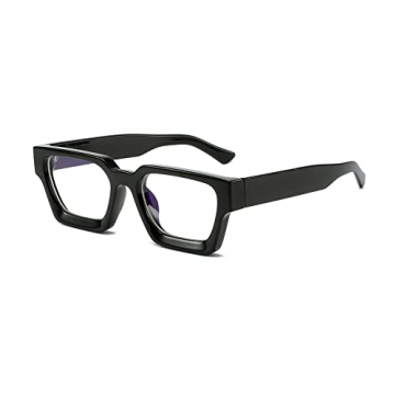 EYLRIM Thick Square Frame Blue Light Glasses for All