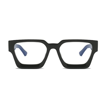 EYLRIM Thick Square Frame Blue Light Glasses for All