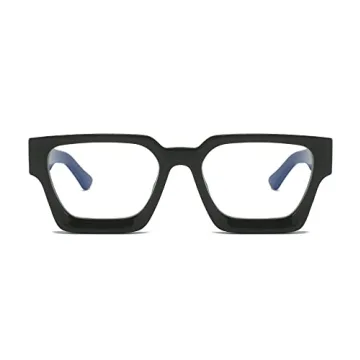 EYLRIM Thick Square Frame Blue Light Glasses for All