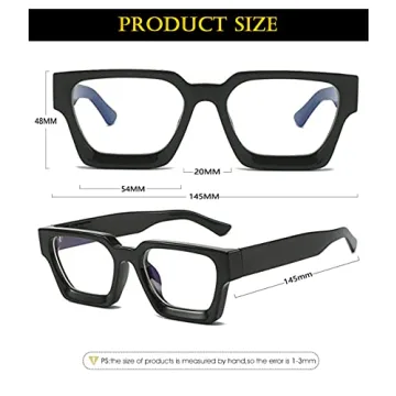 EYLRIM Thick Square Frame Blue Light Glasses for All