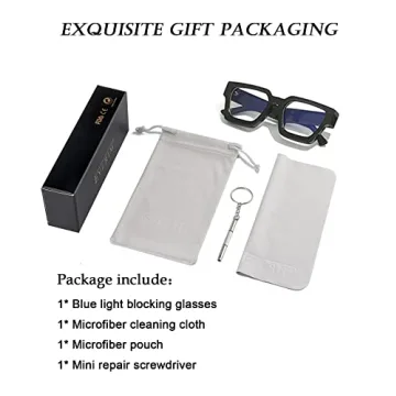 EYLRIM Thick Square Frame Blue Light Glasses for All
