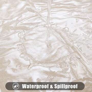 Smiry Rectangle Table Cloth 60x84 Inch, Waterproof Wipeable Vinyl Tablecloths Protector, Oil Spill P...