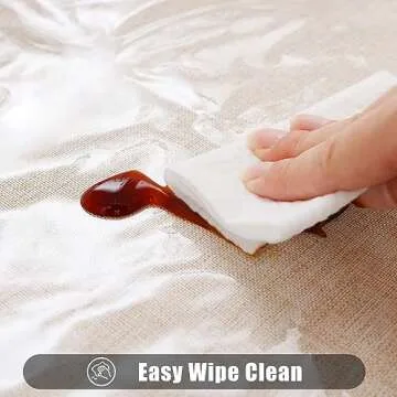 Smiry Rectangle Table Cloth 60x84 Inch, Waterproof Wipeable Vinyl Tablecloths Protector, Oil Spill Proof Plastic Table Cover for Dining, Picnic, Camping, Outdoor, Clear