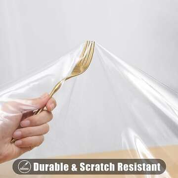 Smiry Rectangle Table Cloth 60x84 Inch, Waterproof Wipeable Vinyl Tablecloths Protector, Oil Spill Proof Plastic Table Cover for Dining, Picnic, Camping, Outdoor, Clear