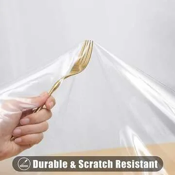 Smiry Rectangle Table Cloth 60x84 Inch, Waterproof Wipeable Vinyl Tablecloths Protector, Oil Spill Proof Plastic Table Cover for Dining, Picnic, Camping, Outdoor, Clear