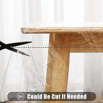Smiry Rectangle Table Cloth 60x84 Inch, Waterproof Wipeable Vinyl Tablecloths Protector, Oil Spill Proof Plastic Table Cover for Dining, Picnic, Camping, Outdoor, Clear