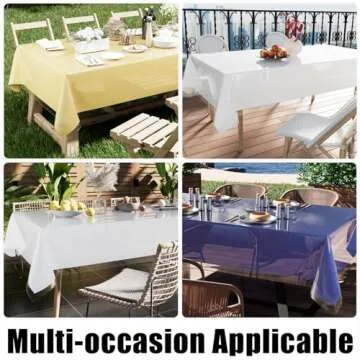Smiry Rectangle Table Cloth 60x84 Inch, Waterproof Wipeable Vinyl Tablecloths Protector, Oil Spill Proof Plastic Table Cover for Dining, Picnic, Camping, Outdoor, Clear