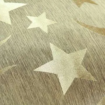 CaliTime Pack of 2 Throw Pillow Covers Cases for Couch Sofa Home Decor Modern Shining & Dull Contrast Stars & Moon 18 X 18 Inches Gold