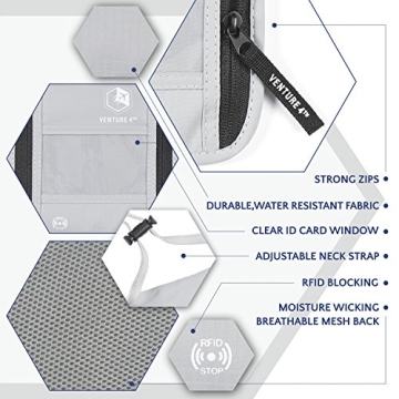 VENTURE 4TH RFID Blocking Neck Wallet for Travel Safety