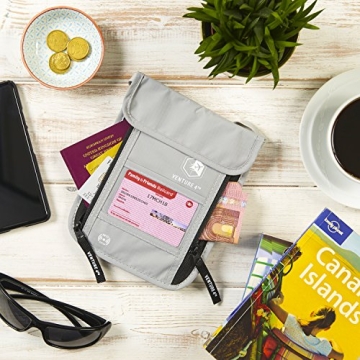VENTURE 4TH RFID Blocking Neck Wallet for Travel Safety