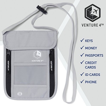 VENTURE 4TH RFID Blocking Neck Wallet for Travel Safety