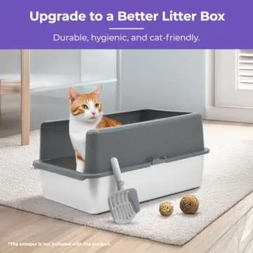 iPrimio XL Stainless Steel Litter Box with Enclosure - High-Sided Metal Litter Box for Large Cats - ...