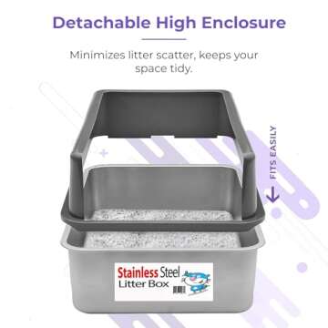 iPrimio XL Stainless Steel Cat Litter Box for Durability