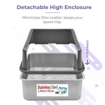 iPrimio XL Stainless Steel Cat Litter Box for Durability