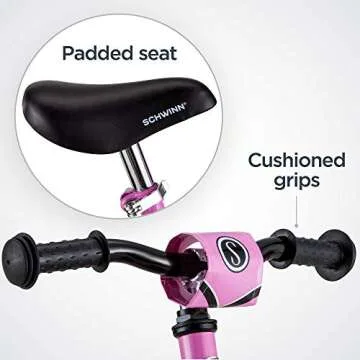 Schwinn Toddler Balance Bike, Boys and Girls, Fits Kids 28-38-Inches Tall, with 12-Inch Wheels, Beginner Rider Training, Pink
