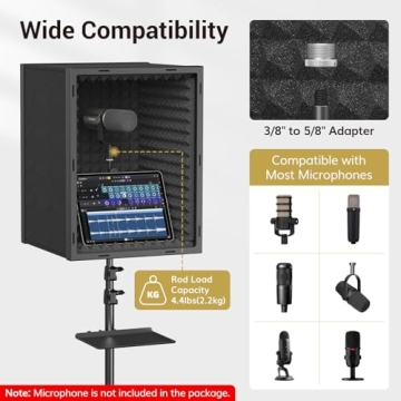 TONOR Microphone Isolation Shield for Clear Sound Recording