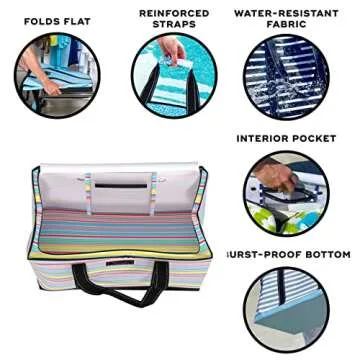 SCOUT 3 Girls Bag - Extra Large Utility Tote Bags For Women With Zipper - Sandproof Beach Tote Bag, Pool Bag, Travel Bag