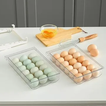 Fridge Egg Drawer Organizer Holder for 21 Eggs