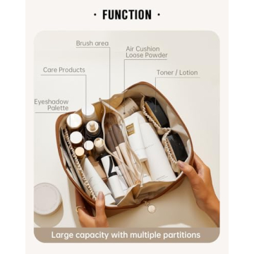 EACHY Travel Makeup Bag - Large Waterproof Pouch