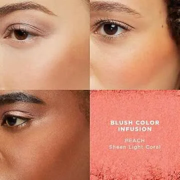 Laura Mercier Blush Color Infusion: Sheer Pressed Powder Blush for Cheeks, Buildable Formula, 10HR Wear, Long Lasting Color, Matte and Shimmer Finishes, Peach