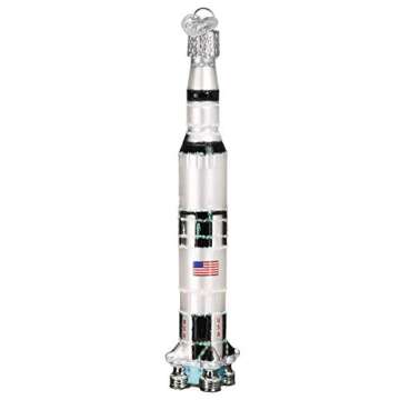 Buy Saturn V Rocket Glass Ornament for Christmas Tree
