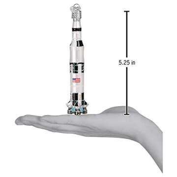 Buy Saturn V Rocket Glass Ornament for Christmas Tree