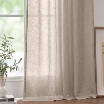 JINCHAN Linen Blend Curtains 90 Inches for Every Room