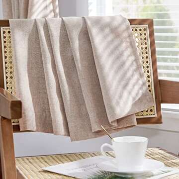 JINCHAN Linen Blend Curtains 90 Inches for Every Room