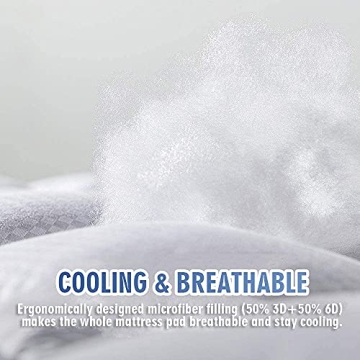 Cooling Fluffy Mattress Pad – Fits Up to 21" Deep, Queen