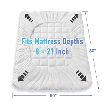 Cooling Fluffy Mattress Pad – Fits Up to 21" Deep, Queen
