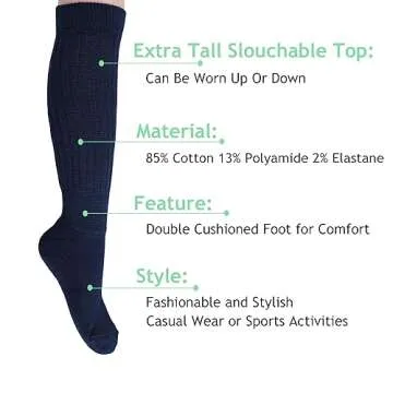 Amazon Slouch Socks for Women in Navy, Gray, White