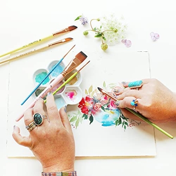 Travel Watercolor Brushes Set of 6 for Artists