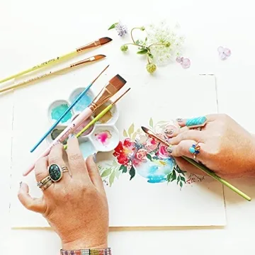 Travel Watercolor Brushes Set of 6 for Artists