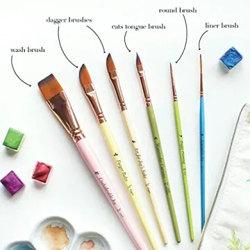 Travel Watercolor Brushes Set of 6 for Artists