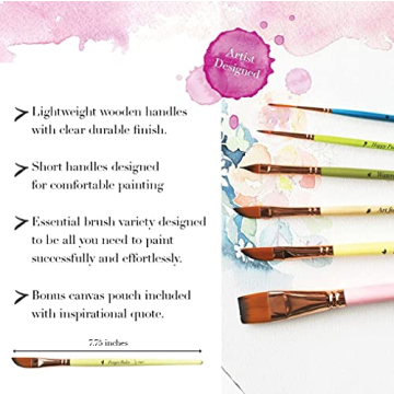 Travel Watercolor Brushes Set of 6 for Artists