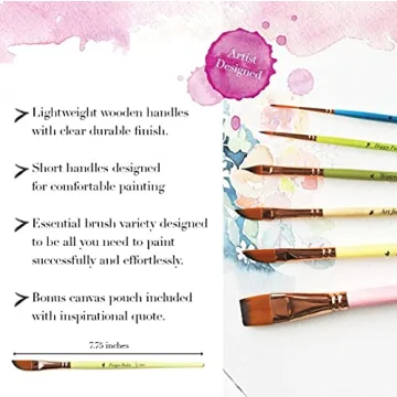 Travel Watercolor Brushes Set of 6 for Artists