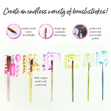 Travel Watercolor Brushes Set of 6 for Artists