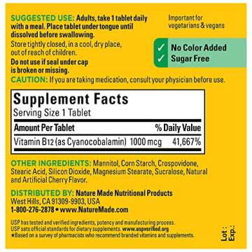 Nature Made Vitamin B12 1000 mcg Easy Sublingual Energy Support