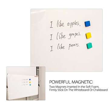 24 pcs Strong Magnetic Whiteboard Erasers - Mini Dry Erase Erasers, Small Chalkboard Cleansers Wiper for Kids and Teachers Classroom Must Haves School Supply Home and Office, Square