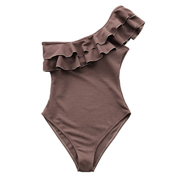 CUPSHE Elegant One Shoulder Ruffled Swimsuit for Women
