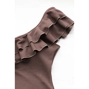 CUPSHE Elegant One Shoulder Ruffled Swimsuit for Women