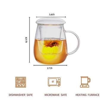 Stylish Glass Tea Cup with Removable Infuser - Perfect for Loose Leaf Brewing