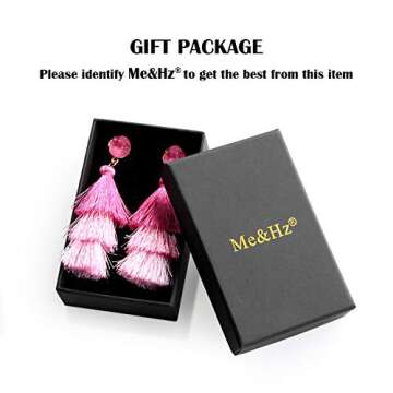 Pink Ombre Tassel Dangle Earrings for Women Valentine Day Gift, Cute Lightweight Statement Light Pink Drop Earrings Stud for Wife Mom Birthday Party