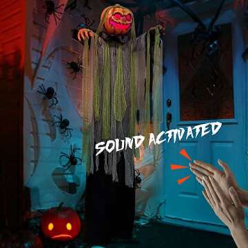 Halloween Decorations Outdoor - 6 Ft. Large Animated Root of Evil Prop with Spooky Sound - Sound & Touch Activated Sensor - Animatronic Scary Props Decor for Home Party Indoor Outside Yard Decoration