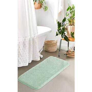 Suchtale Large Bathroom Rug Extra Soft & Absorbent Microfiber Mat (24 x 40, Pale Green)