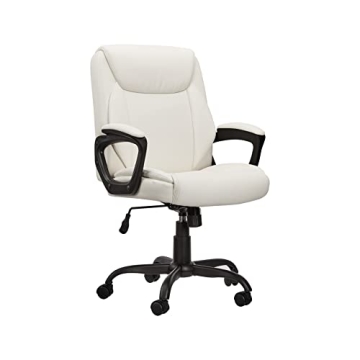 AmazonBasics Cream Mid-Back Office Chair with Armrest