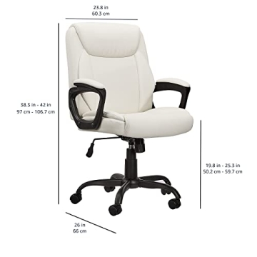 AmazonBasics Cream Mid-Back Office Chair with Armrest