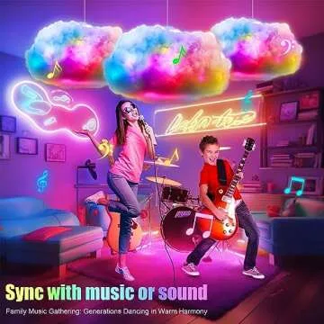 ViLSOM LED Cloud Light,RGB with IC Remote and APP Control Cool Lights Sync Music Color Changing for Bedroom Ceiling Adults and Kids Modern Home Decorations